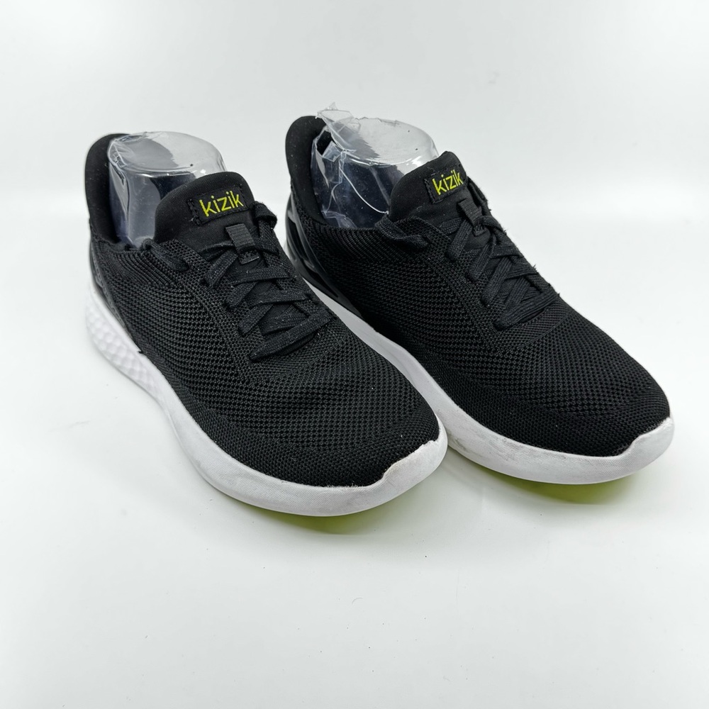 Kizik Athens hands-free sneakers in black with neon green mens 5.5 women’s 7